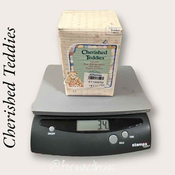 Enesco Cherished Teddies Hanging Ornament - “Bear with Ice Skates” (1995) - Picture 7 of 8